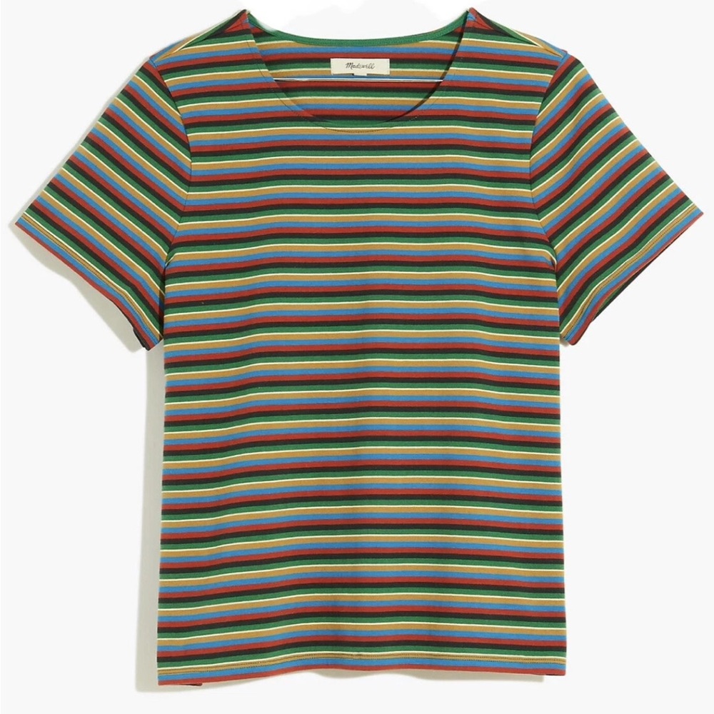 Madewell Luxe Small Multicolor Striped cropped Tee